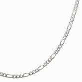92.5% Sterling Silver Flat Figaro Chain - 4MM